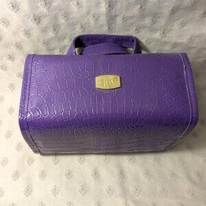 New! Joy Mangano Purple Roll Up Beauty Travel Bag